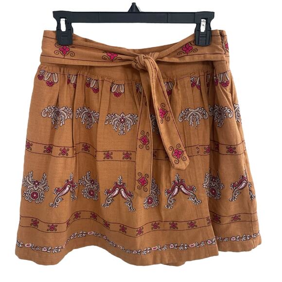 By Anthropologie Meghan Embroidered Mini Skirt Womens Size 12 - Picture 2 of 10
